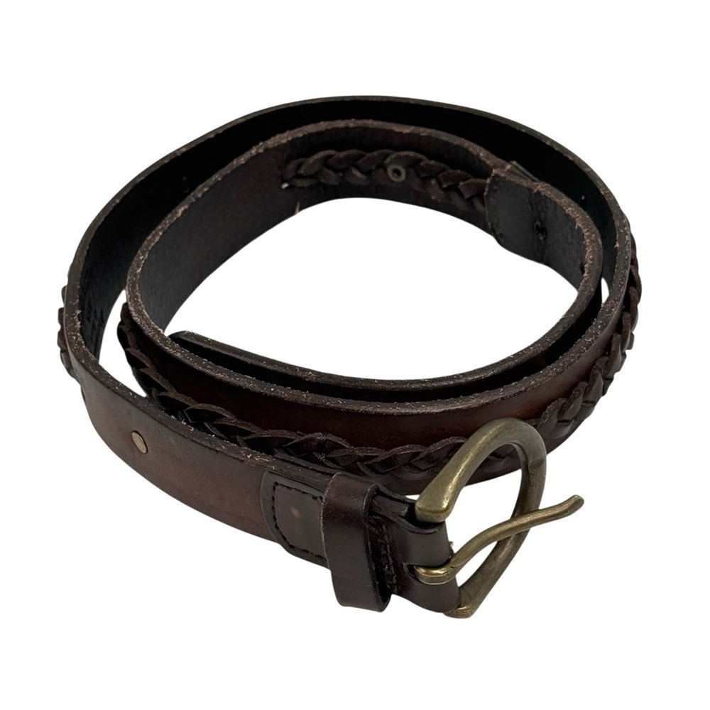 Abercrombie & Fitch A&F Brown Leather braided Belt size XS/Small